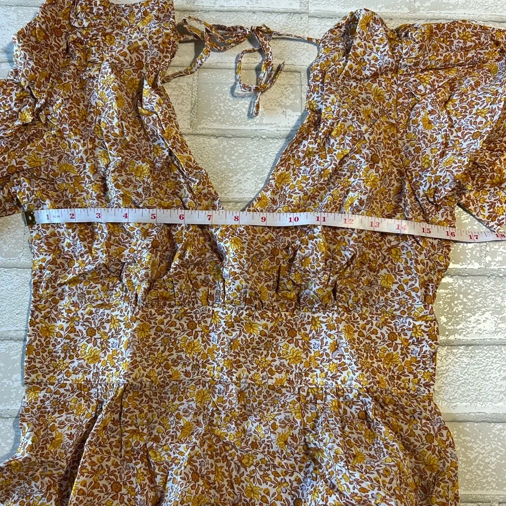 J. Crew Yellow and Cream Floral Blouse